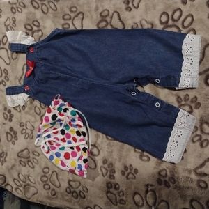 Girl Overalls and Hat